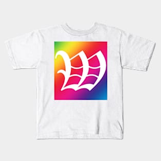 Rainbow White Letter W Kids T-Shirt